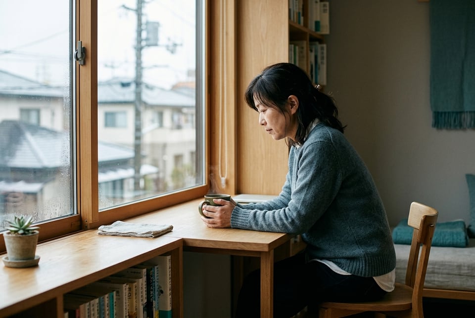 体の不調が続いている人の様子